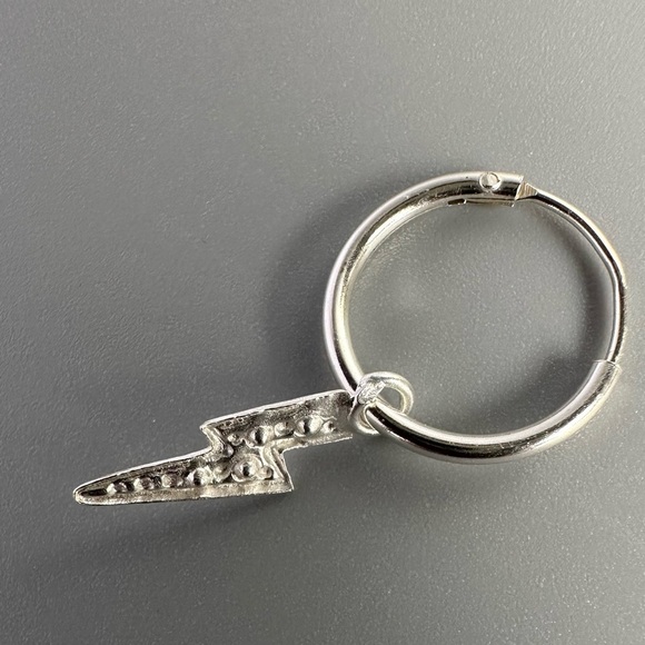 Sterling Silver Bolt Stud Earrings - Picture 5 of 6